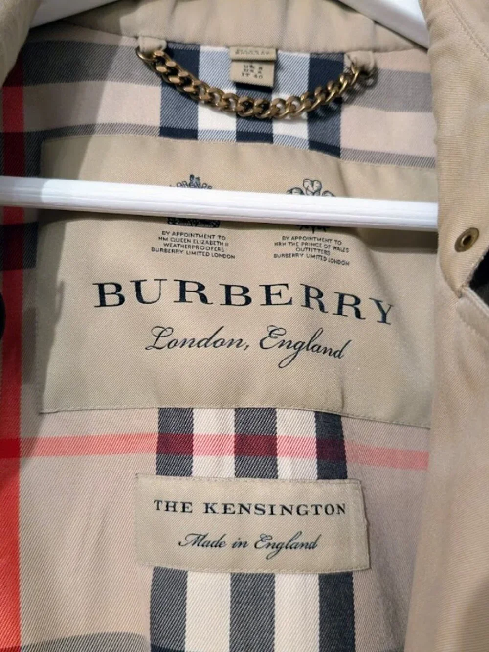 Burberry London Kensington Medium Honey Beige Trench Coat US 6 EUC VINTAGE - Picture 7 of 16